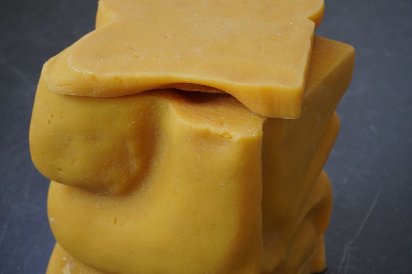 What remains (detail). Close-up of a carved beeswax sculpture